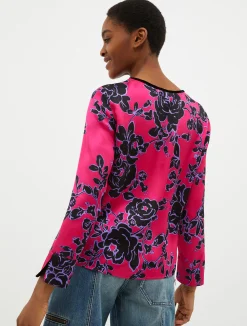 Patterned satin blouse