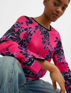 Patterned satin blouse