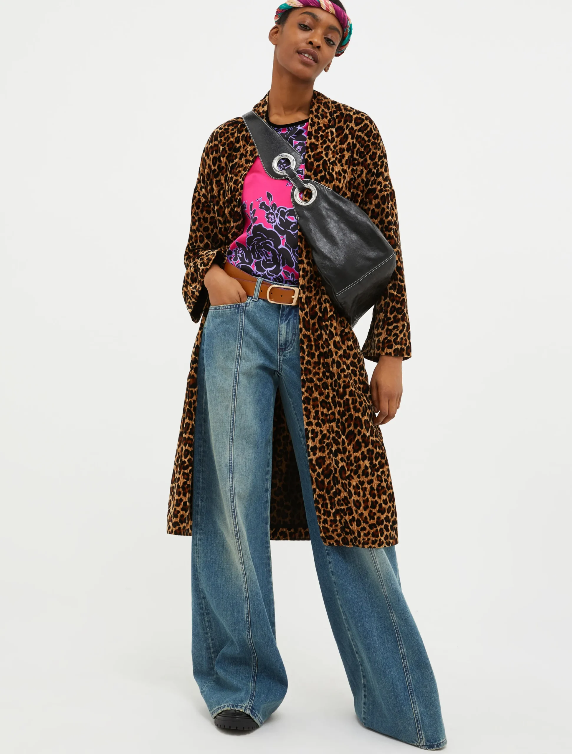 Patterned satin blouse
