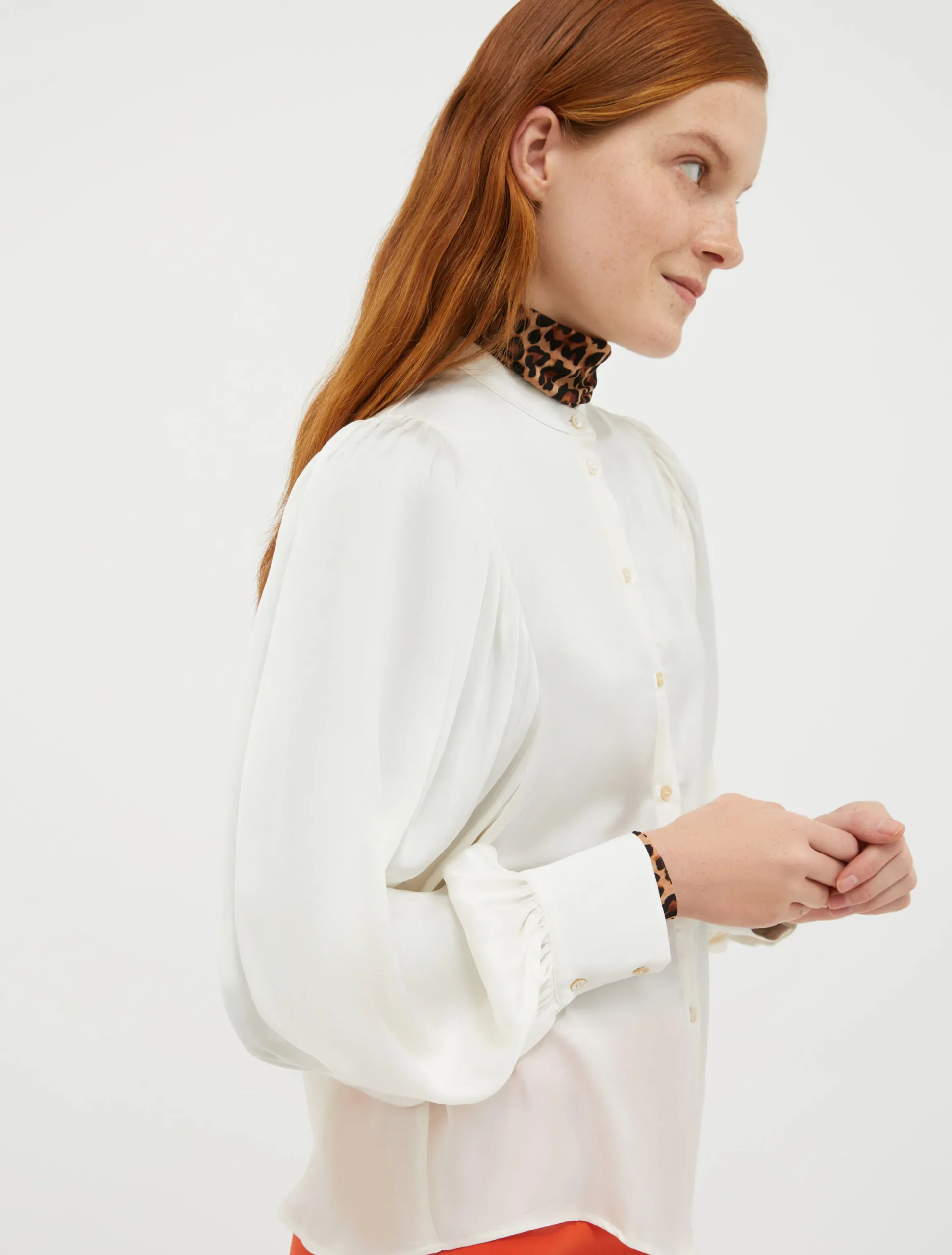 Patterned satin shirt