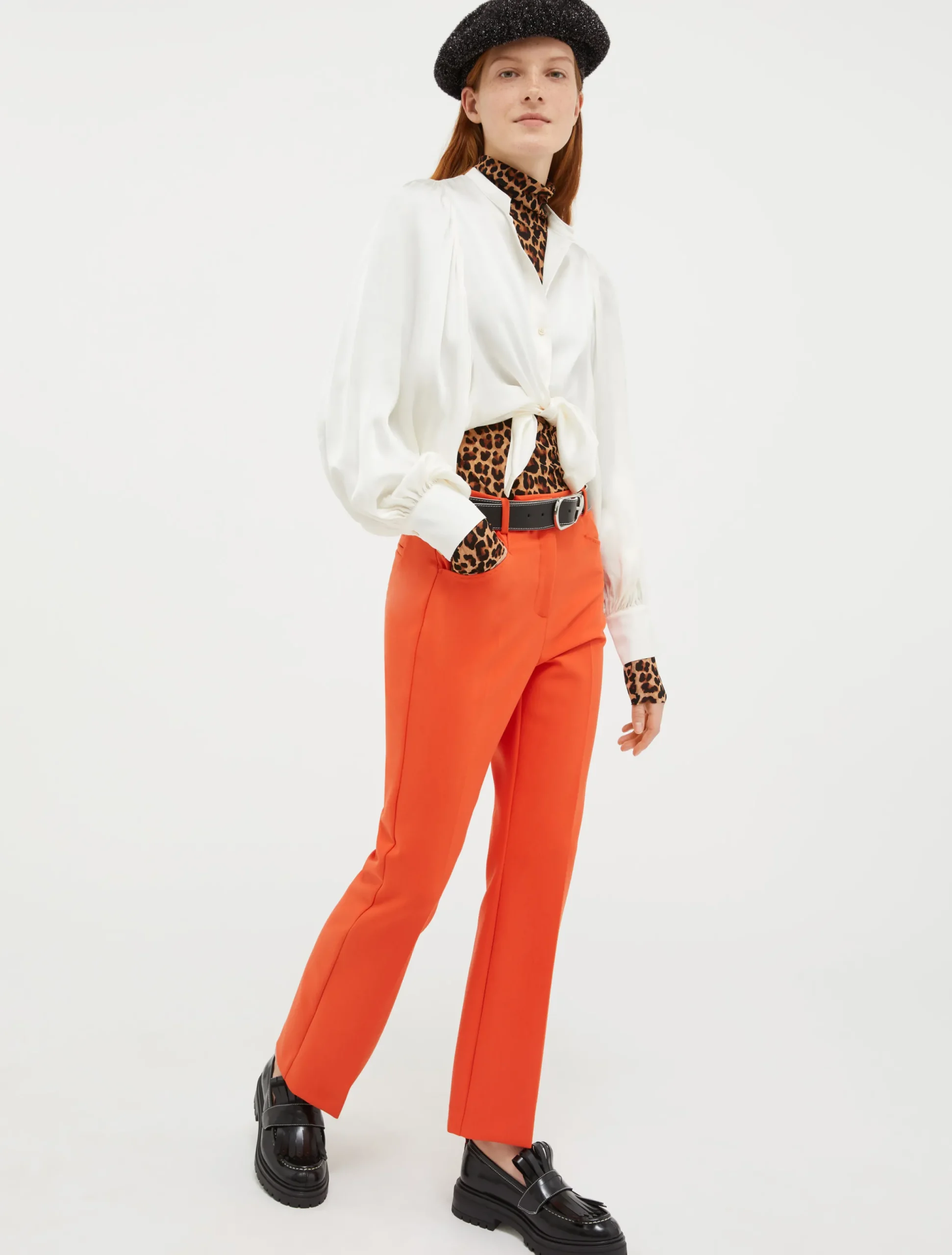 Patterned satin shirt