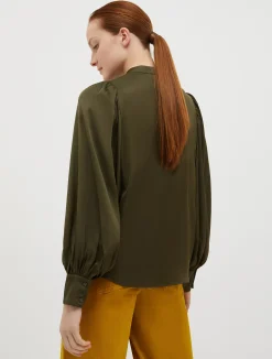 Patterned satin shirt
