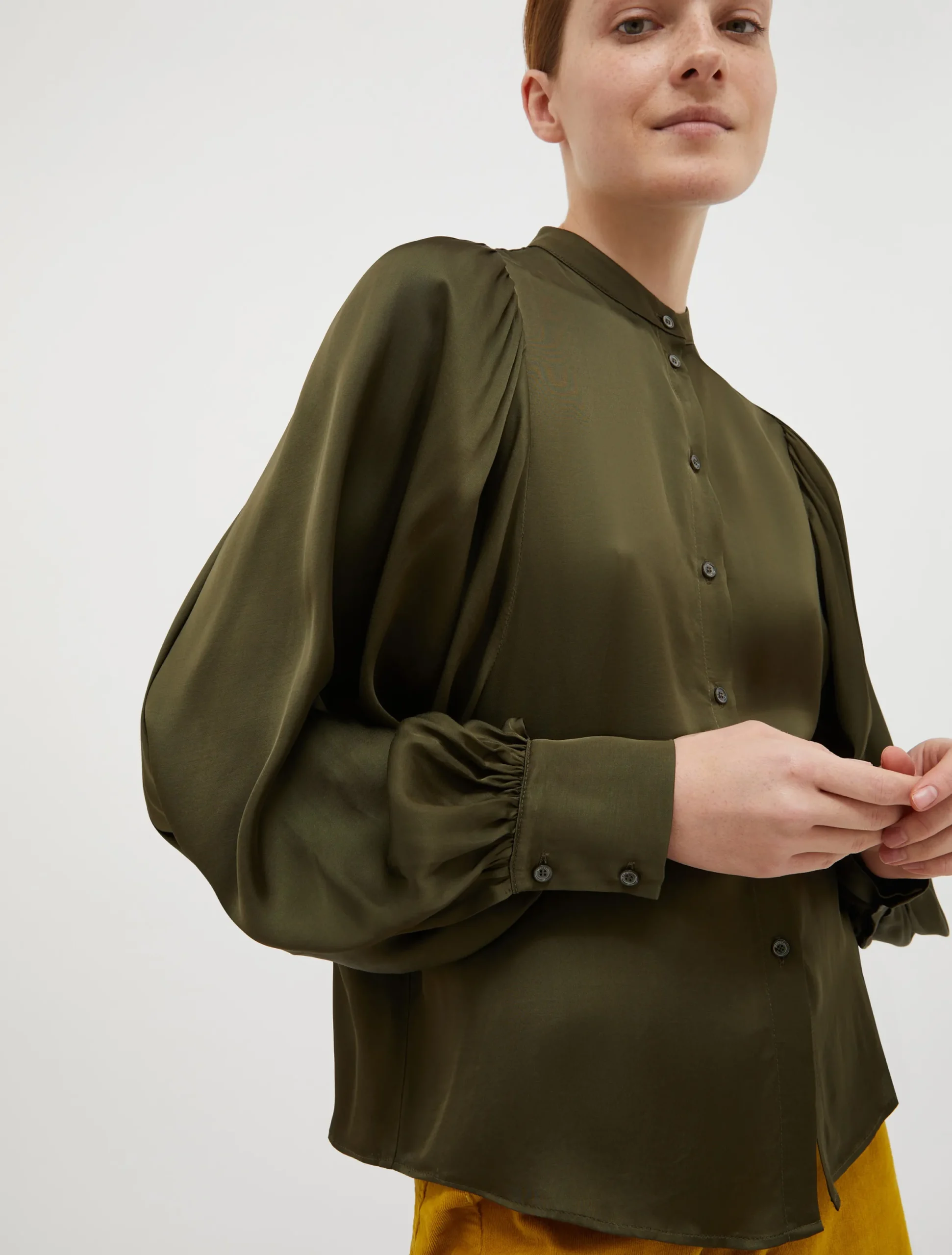 Patterned satin shirt