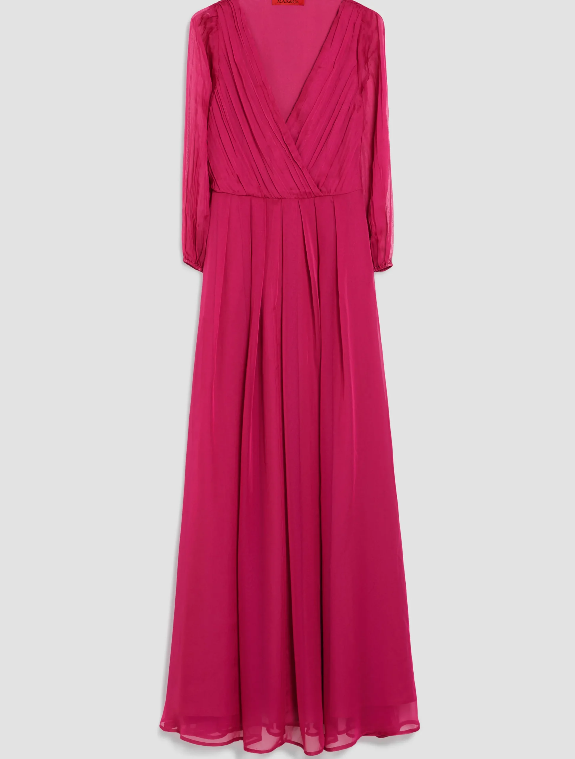 Pleated chiffon maxi dress
