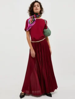Pleated jersey skirt
