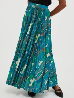 Pleated jersey skirt