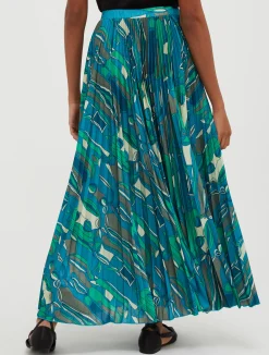 Pleated jersey skirt