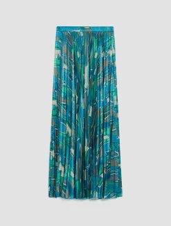 Pleated jersey skirt
