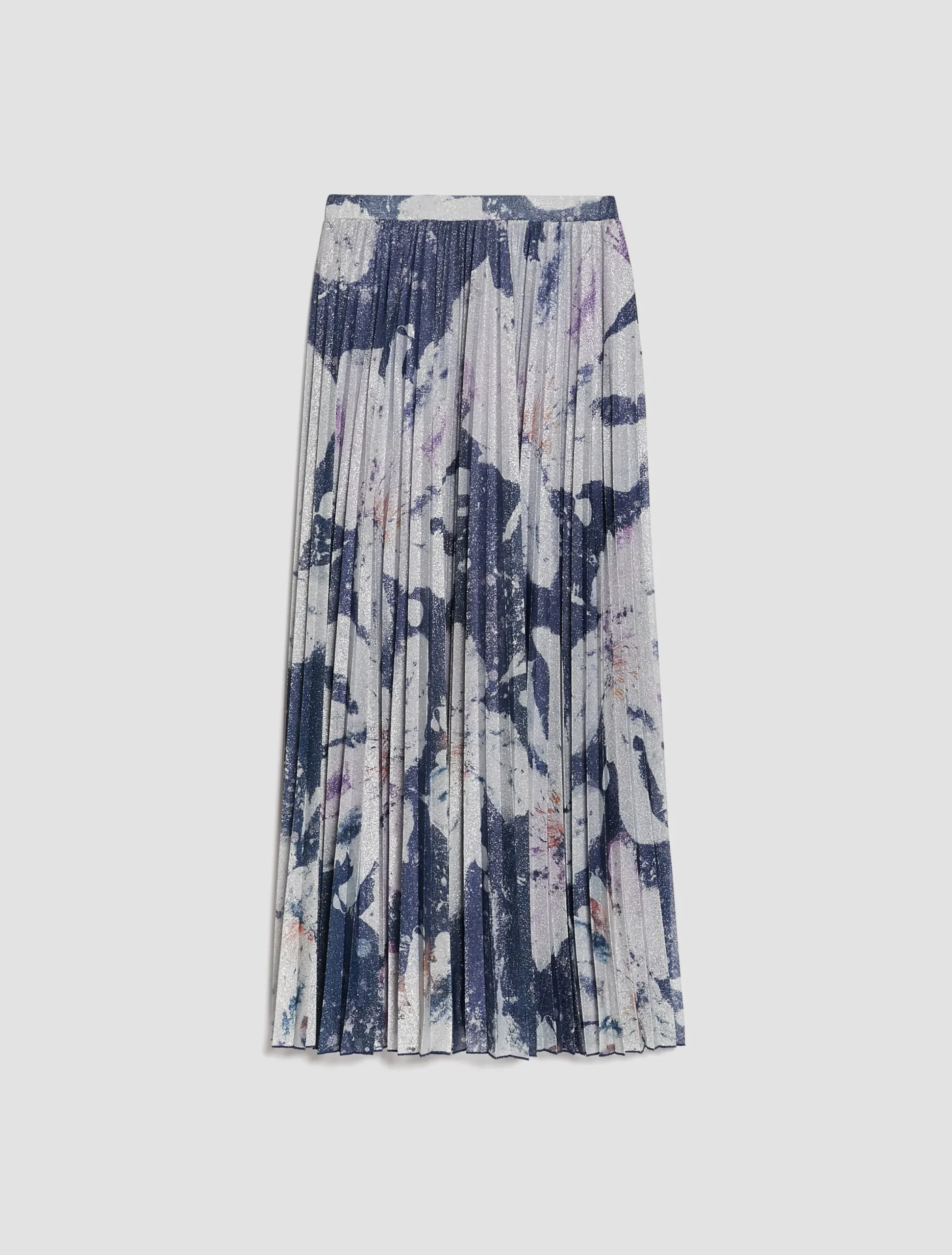 Pleated lurex-jersey maxi skirt