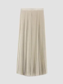 Pleated lurex-jersey skirt