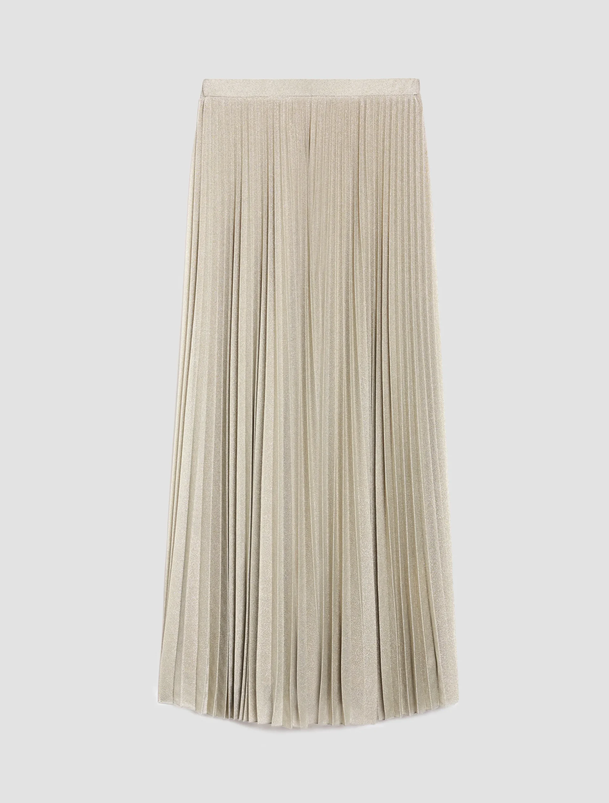 Pleated lurex-jersey skirt