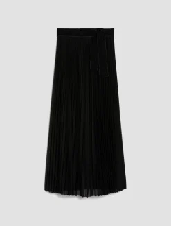 Pleated lurex-jersey skirt