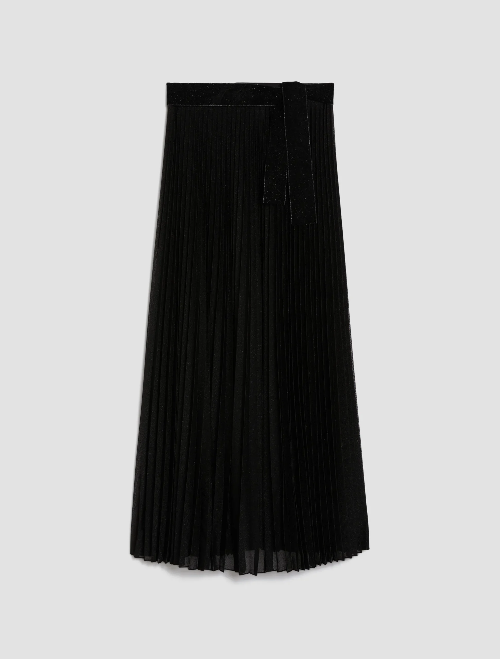 Pleated lurex-jersey skirt