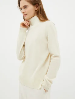 Polo neck wool-blend jumper