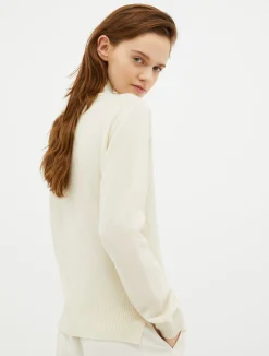 Polo neck wool-blend jumper