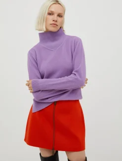 Polo neck wool-blend jumper