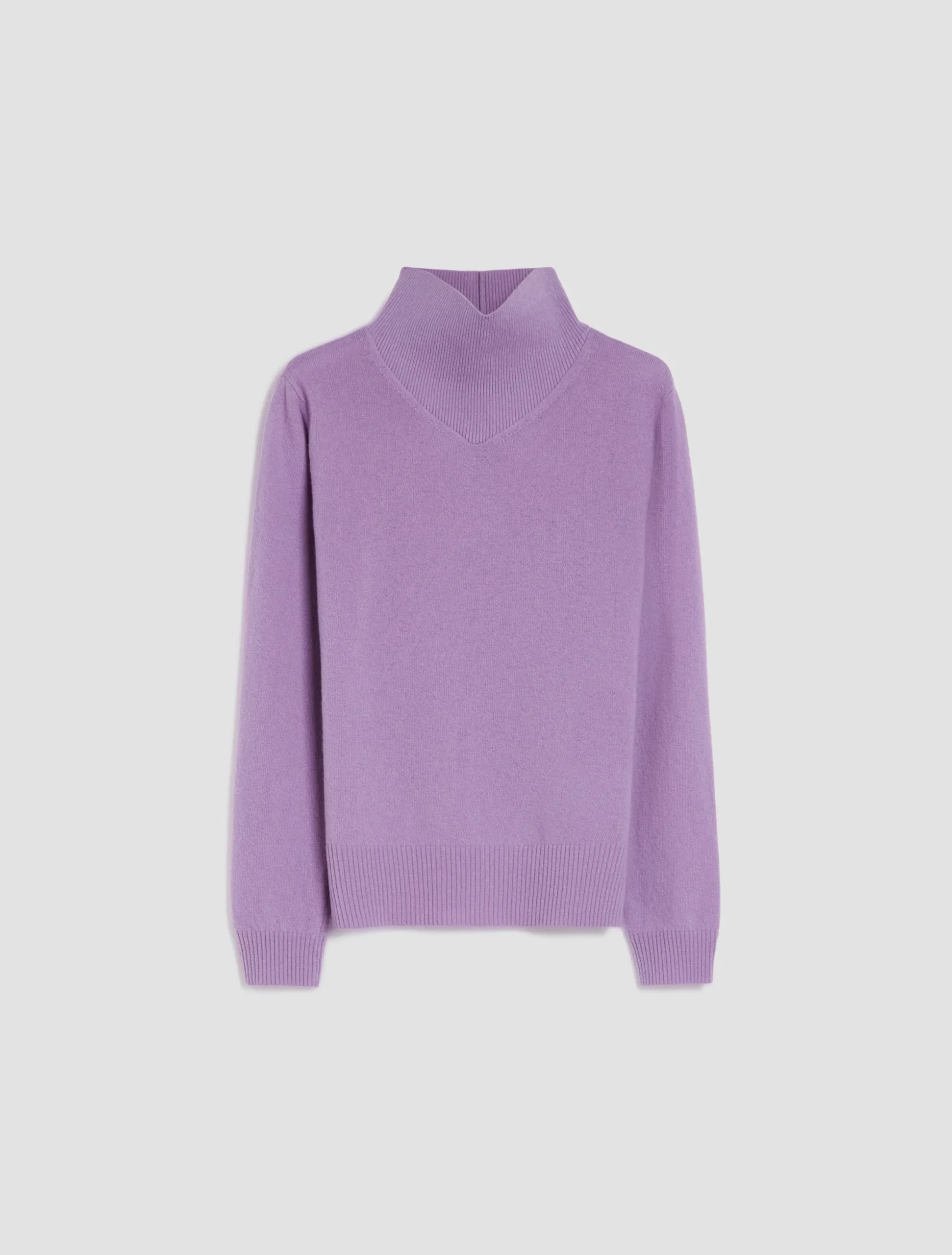 Polo neck wool-blend jumper