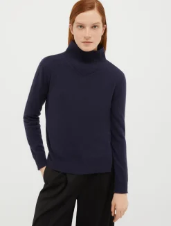 Polo neck wool-blend jumper