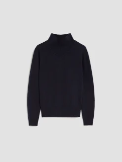 Polo neck wool-blend jumper