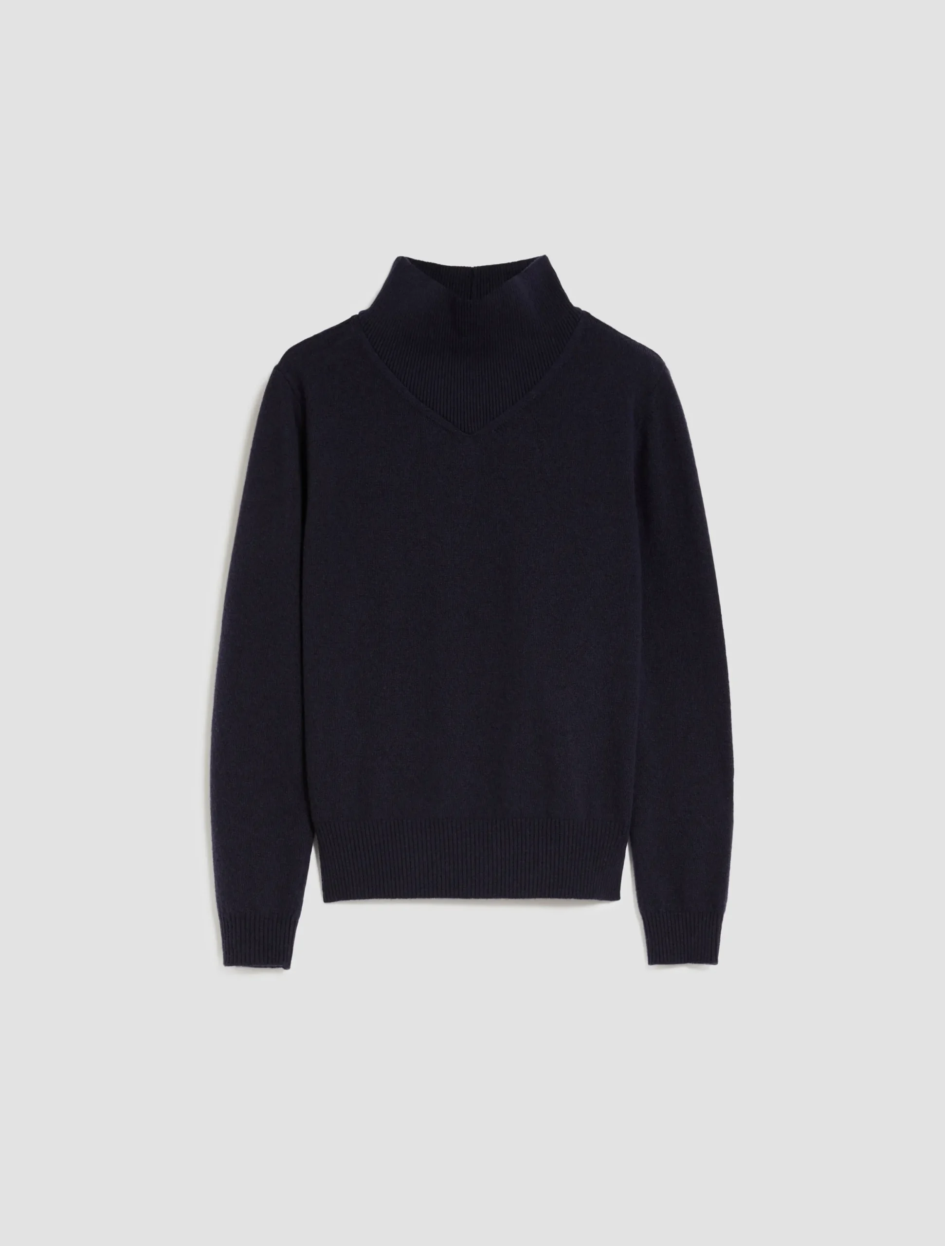 Polo neck wool-blend jumper