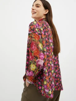 Printed crêpe-de-Chine shirt