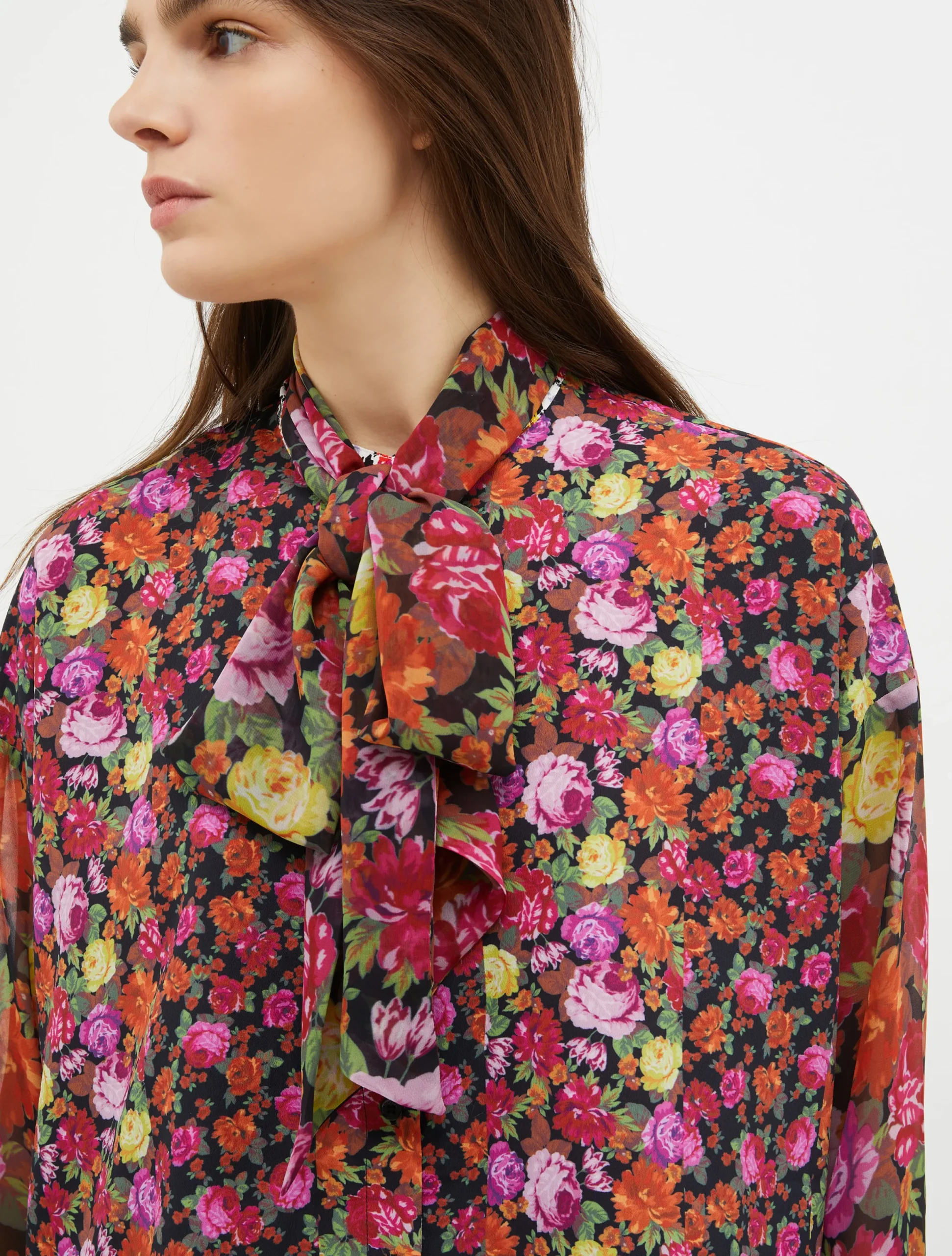 Printed crêpe-de-Chine shirt