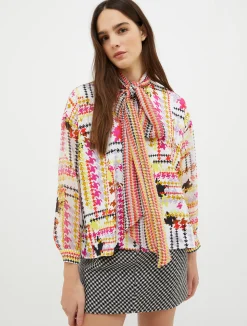 Printed crêpe-de-Chine shirt