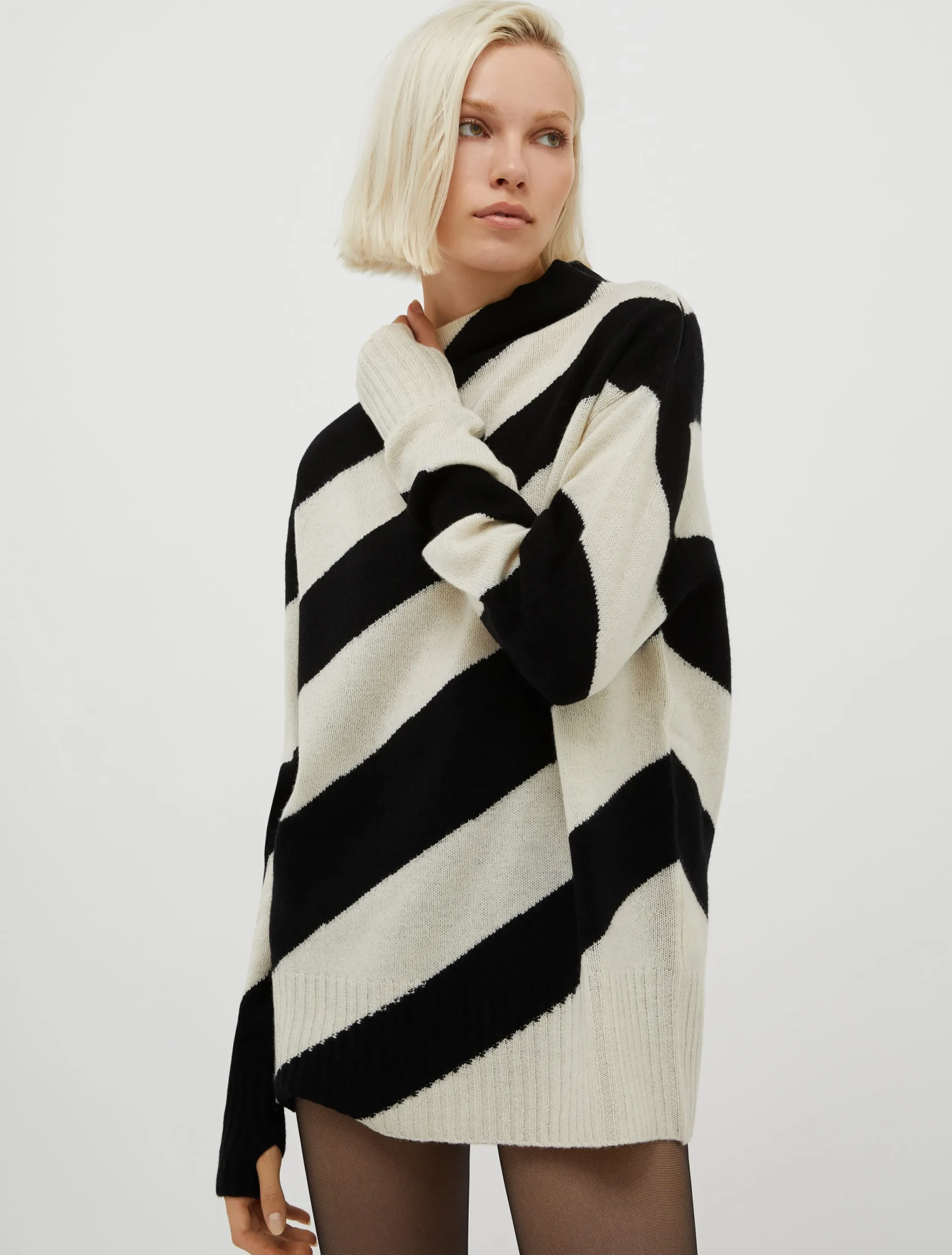 Pure wool jumper with maxi stripes