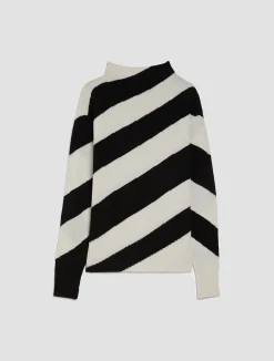 Pure wool jumper with maxi stripes