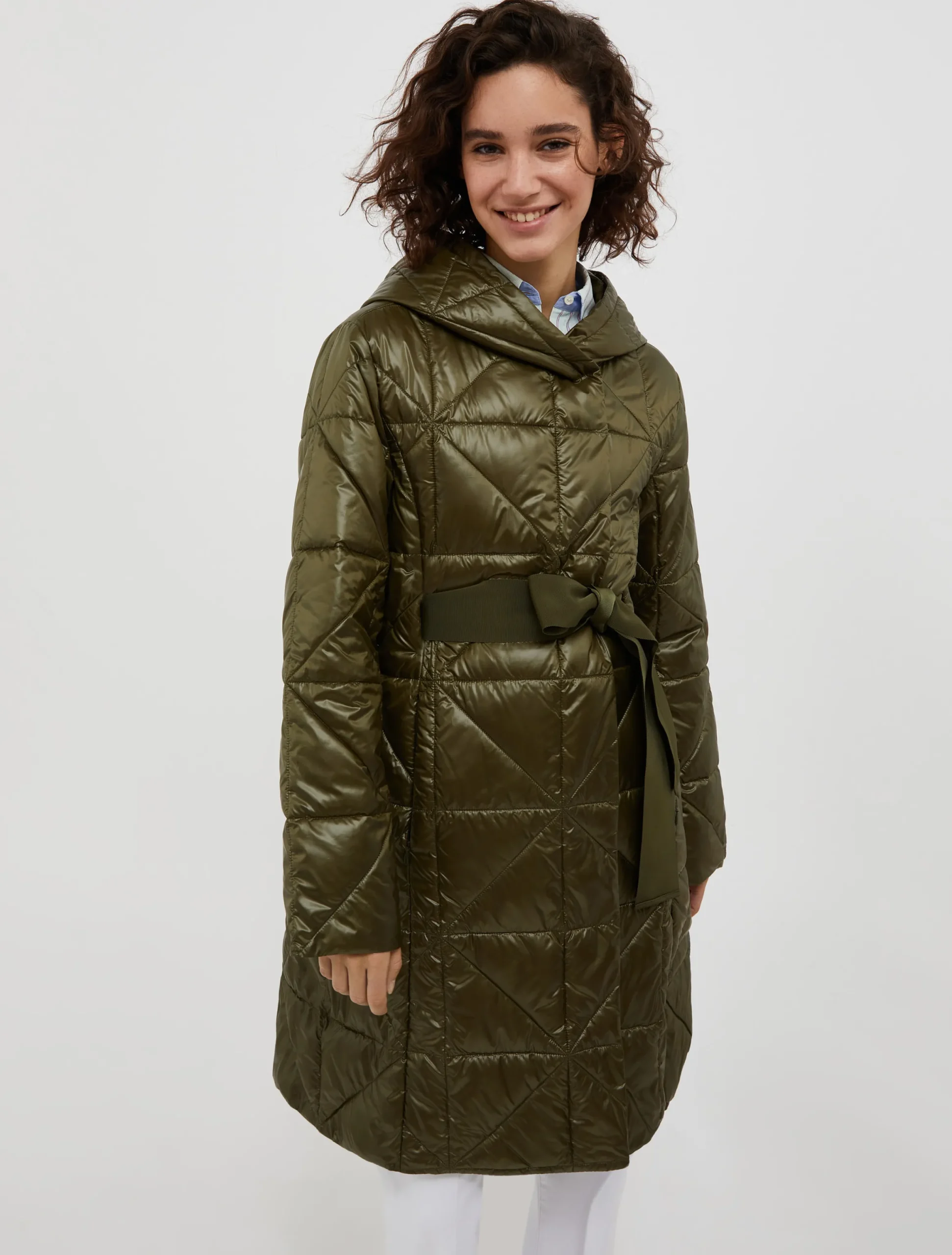 Quilted hooded coat