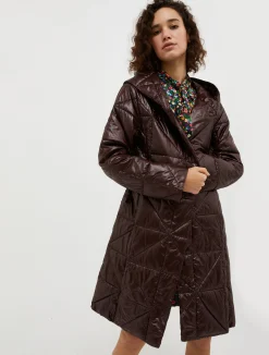 Quilted hooded coat