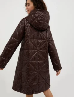 Quilted hooded coat