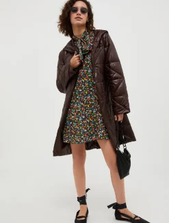 Quilted hooded coat