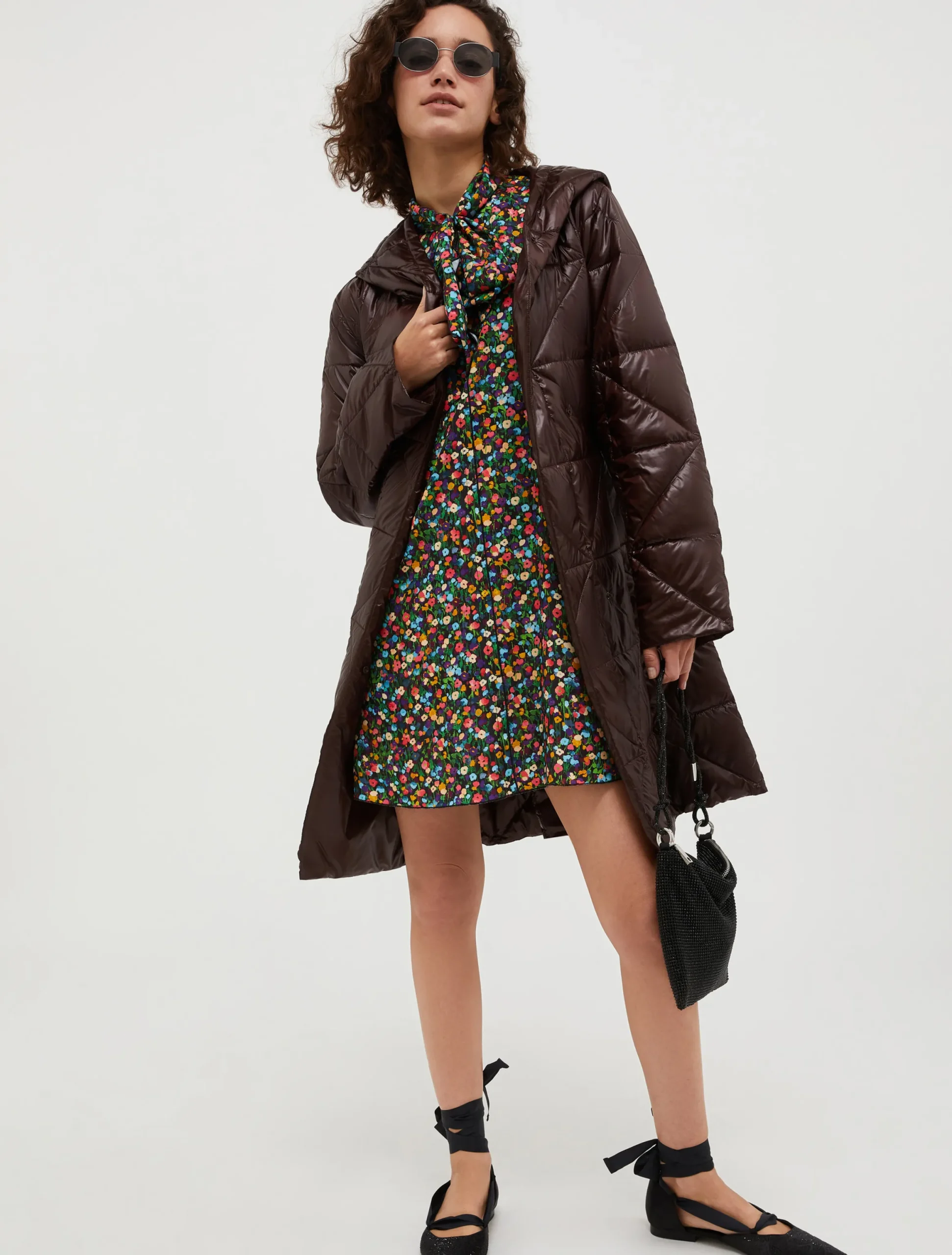 Quilted hooded coat