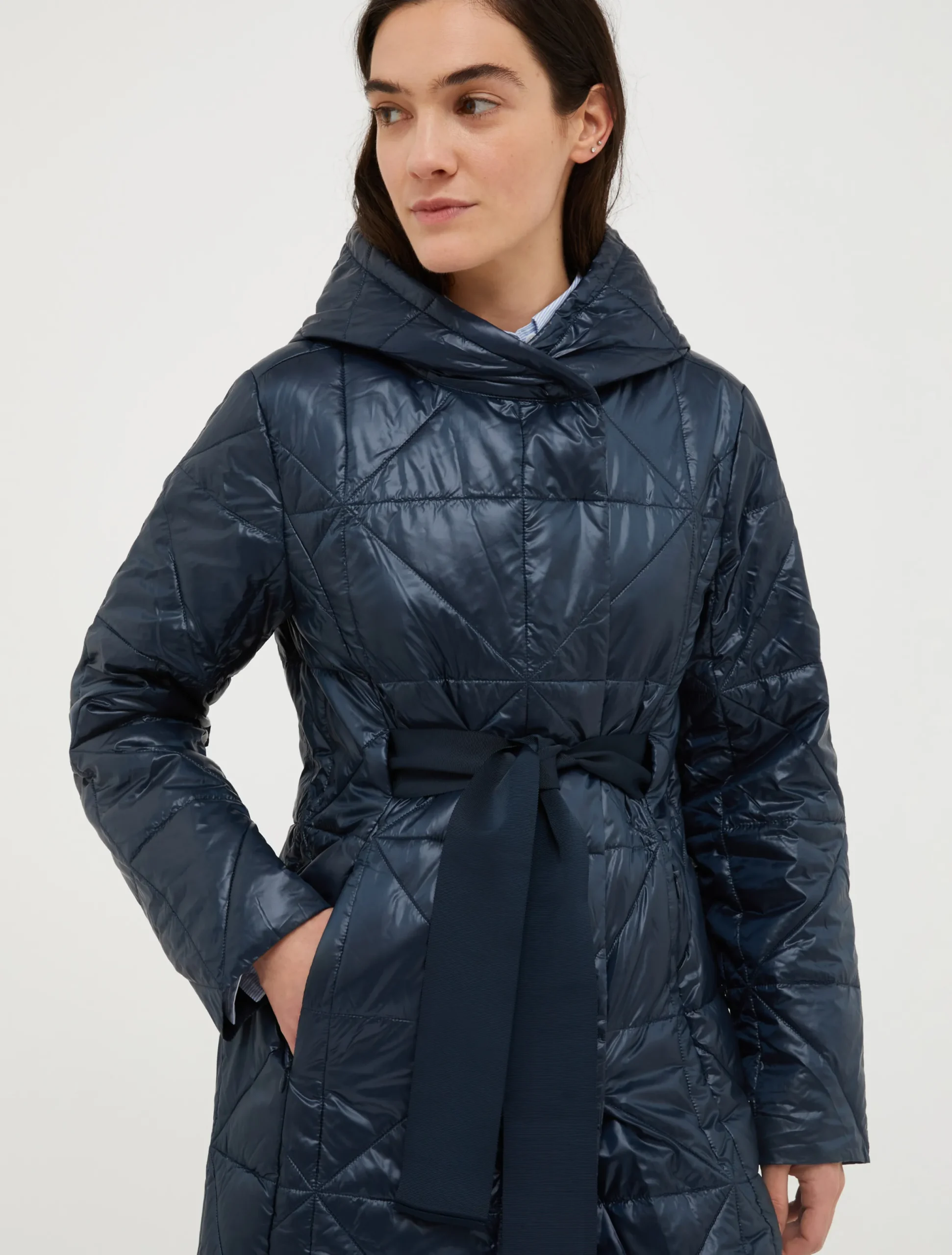 Quilted hooded coat