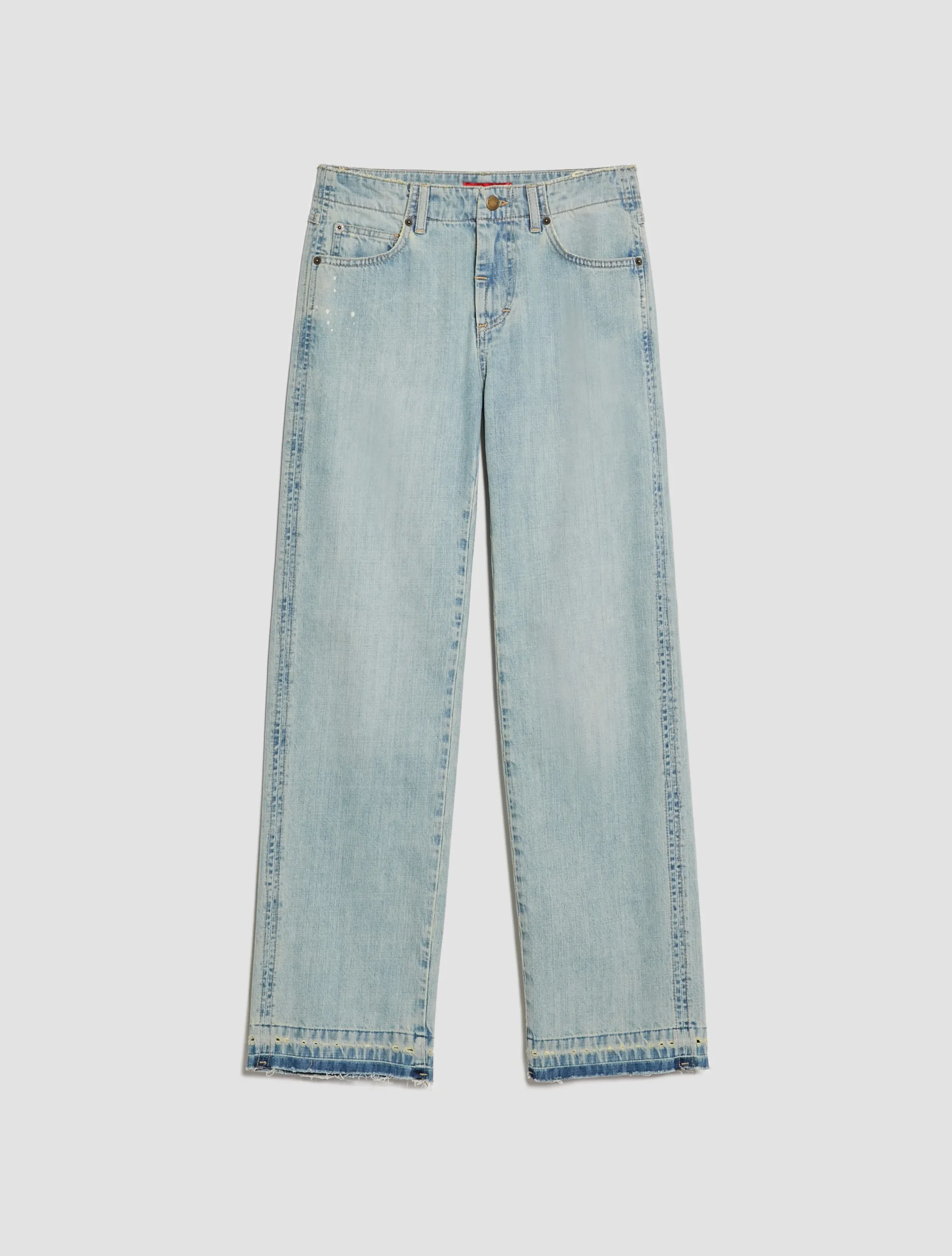Raw-edge straight-fit jeans