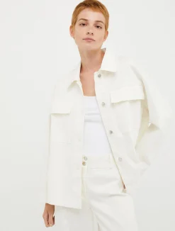 Relaxed-fit drill shacket