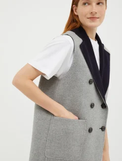 Reversible, double-sided wool coat