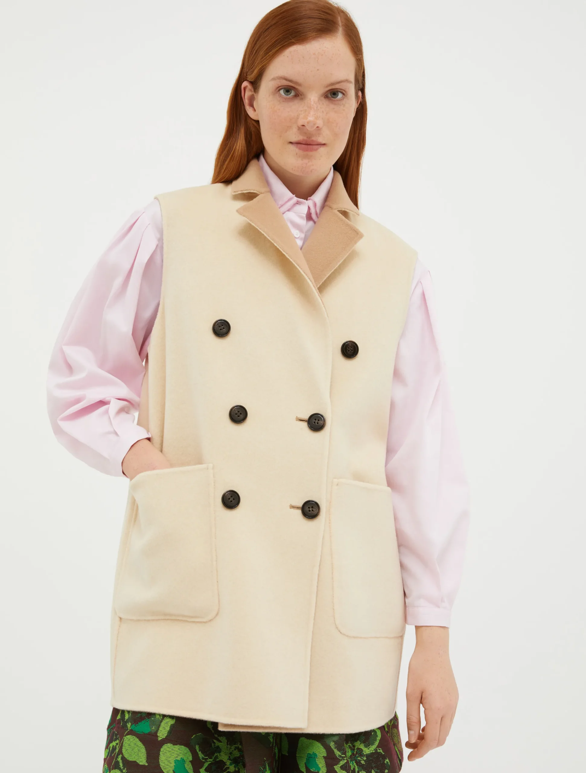 Reversible, double-sided wool coat