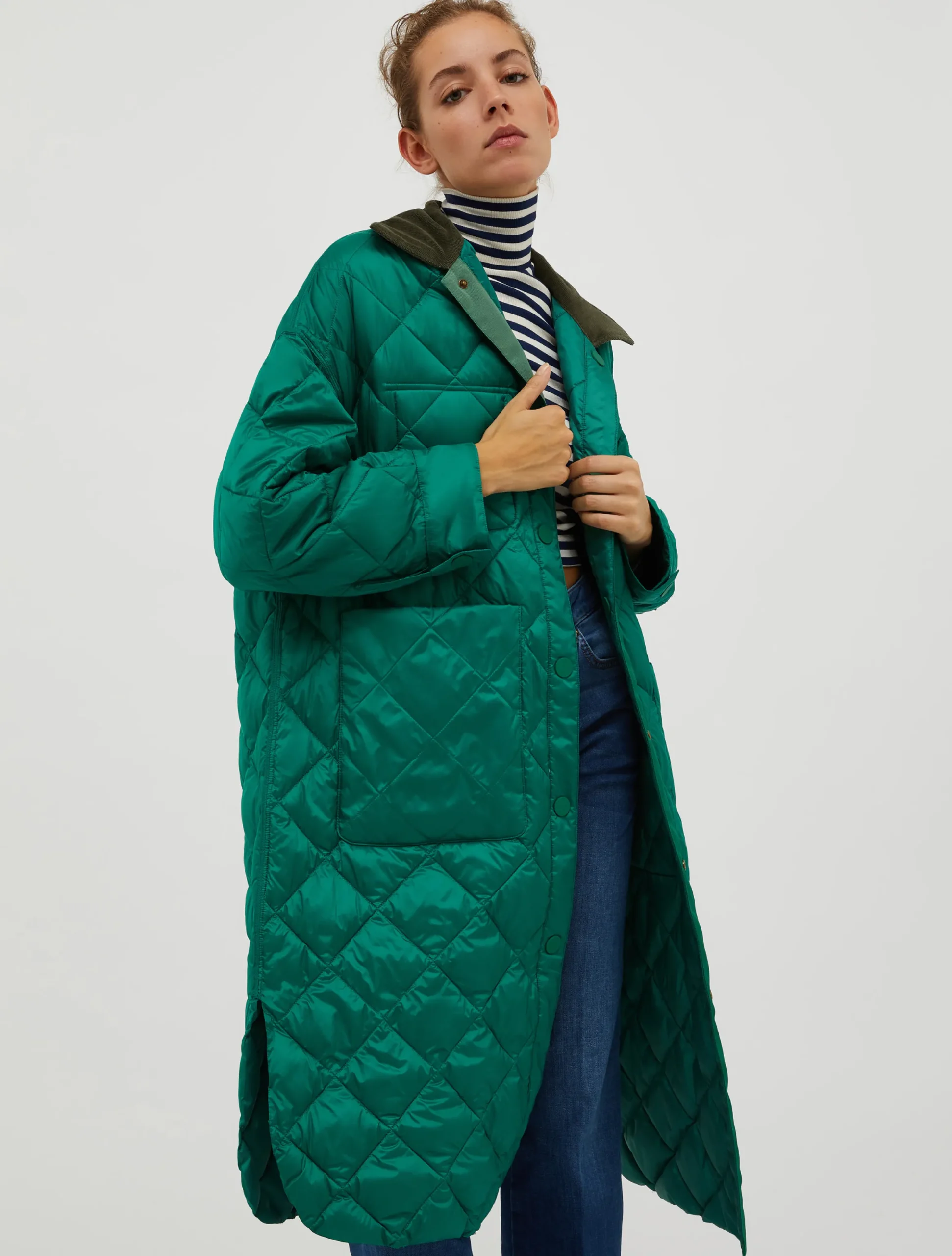 Reversible quilted coat