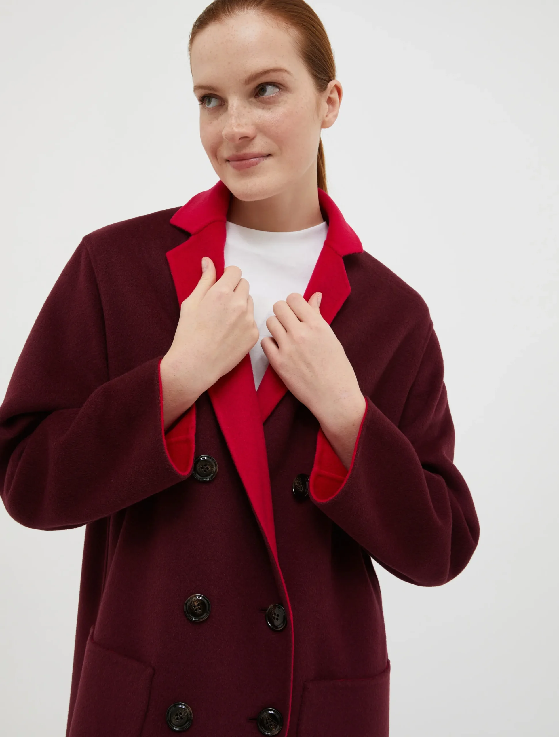 Reversible wool coat