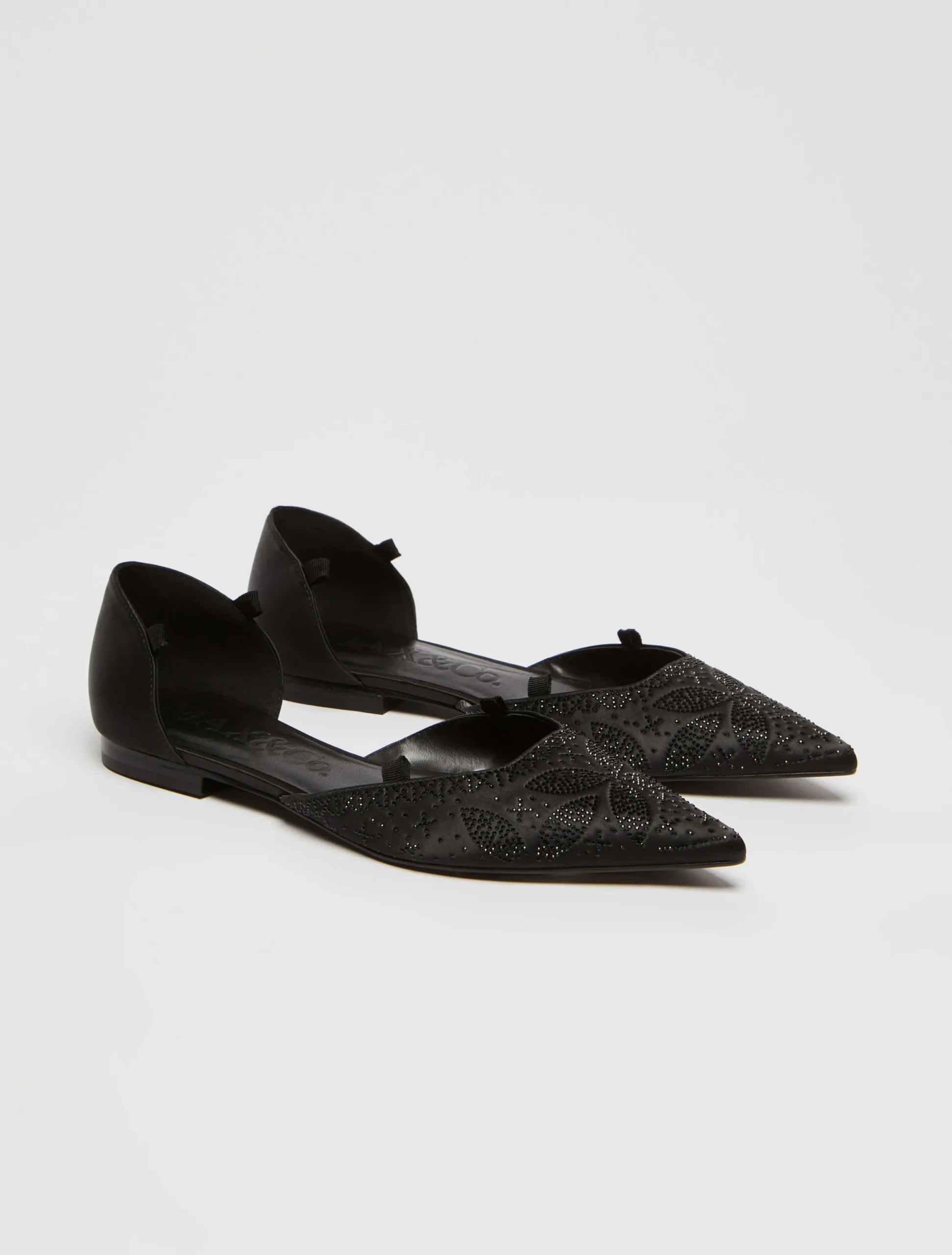 Rhinestone satin ballet flats
