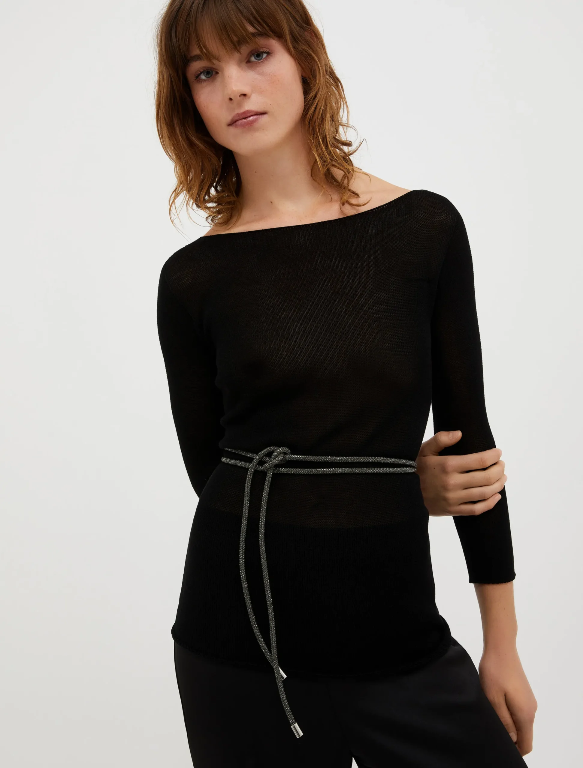 Rhinestone-embellished belt