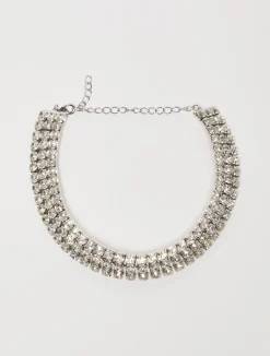 Rhinestone-embellished choker