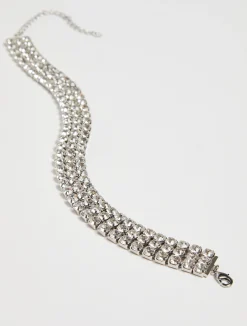 Rhinestone-embellished choker