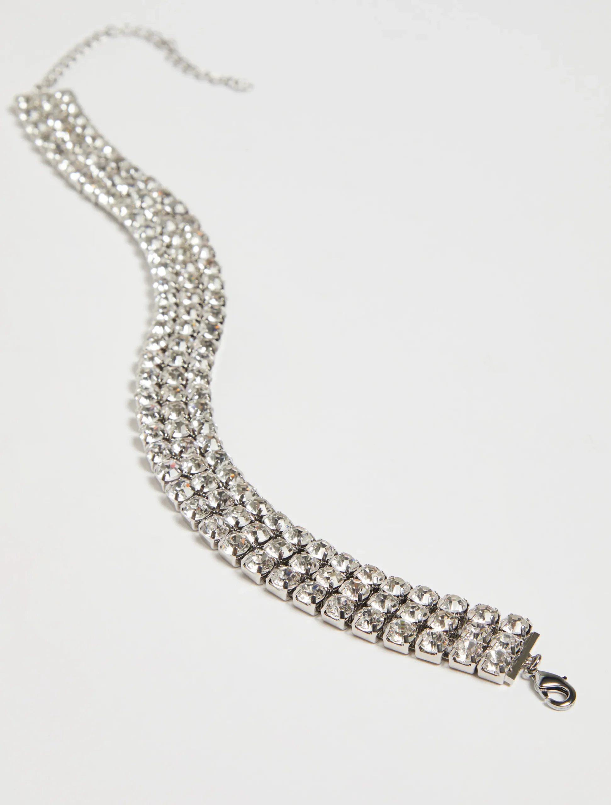 Rhinestone-embellished choker