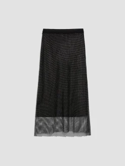 Rhinestone-embellished midi skirt