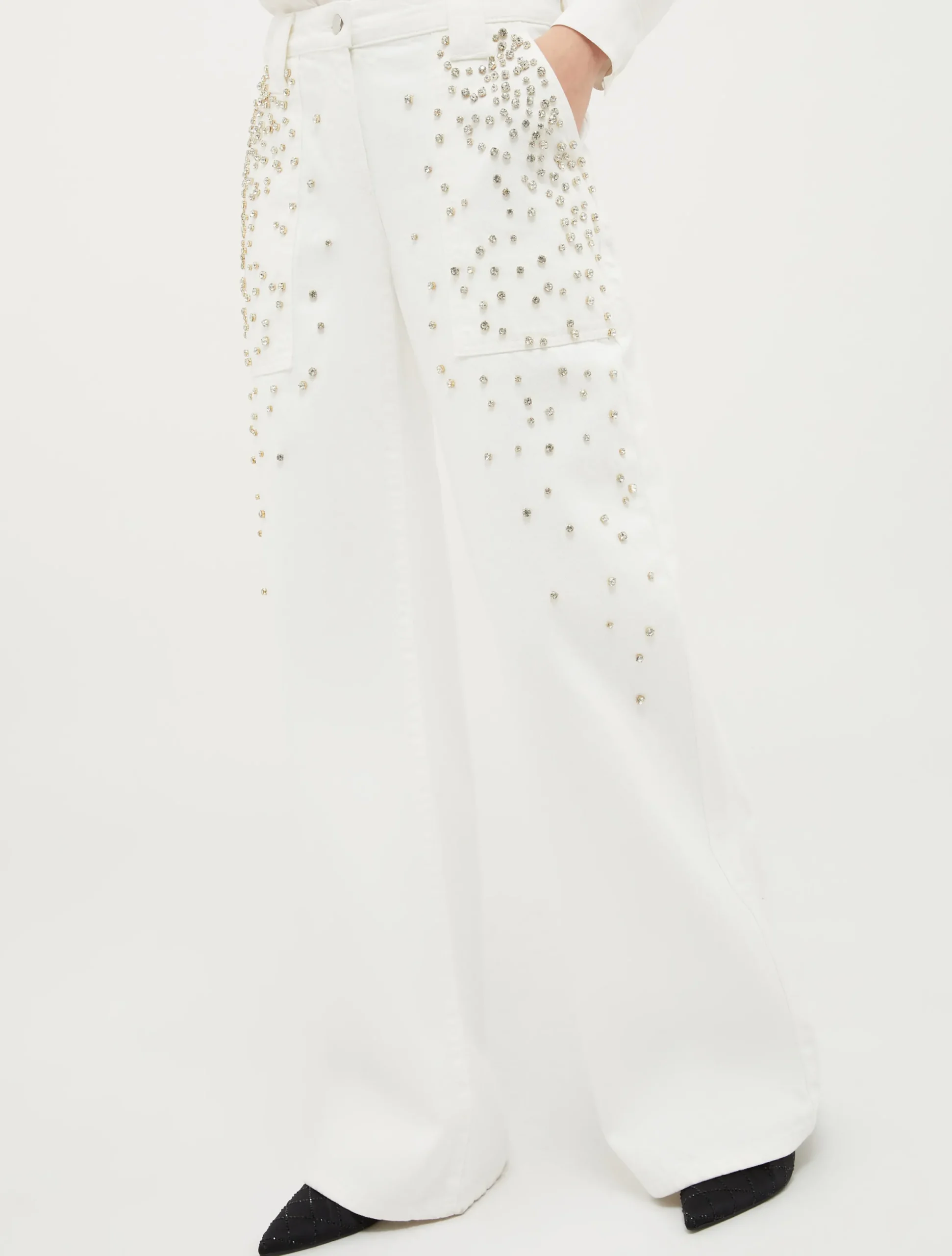 Rhinestone-embellished trousers