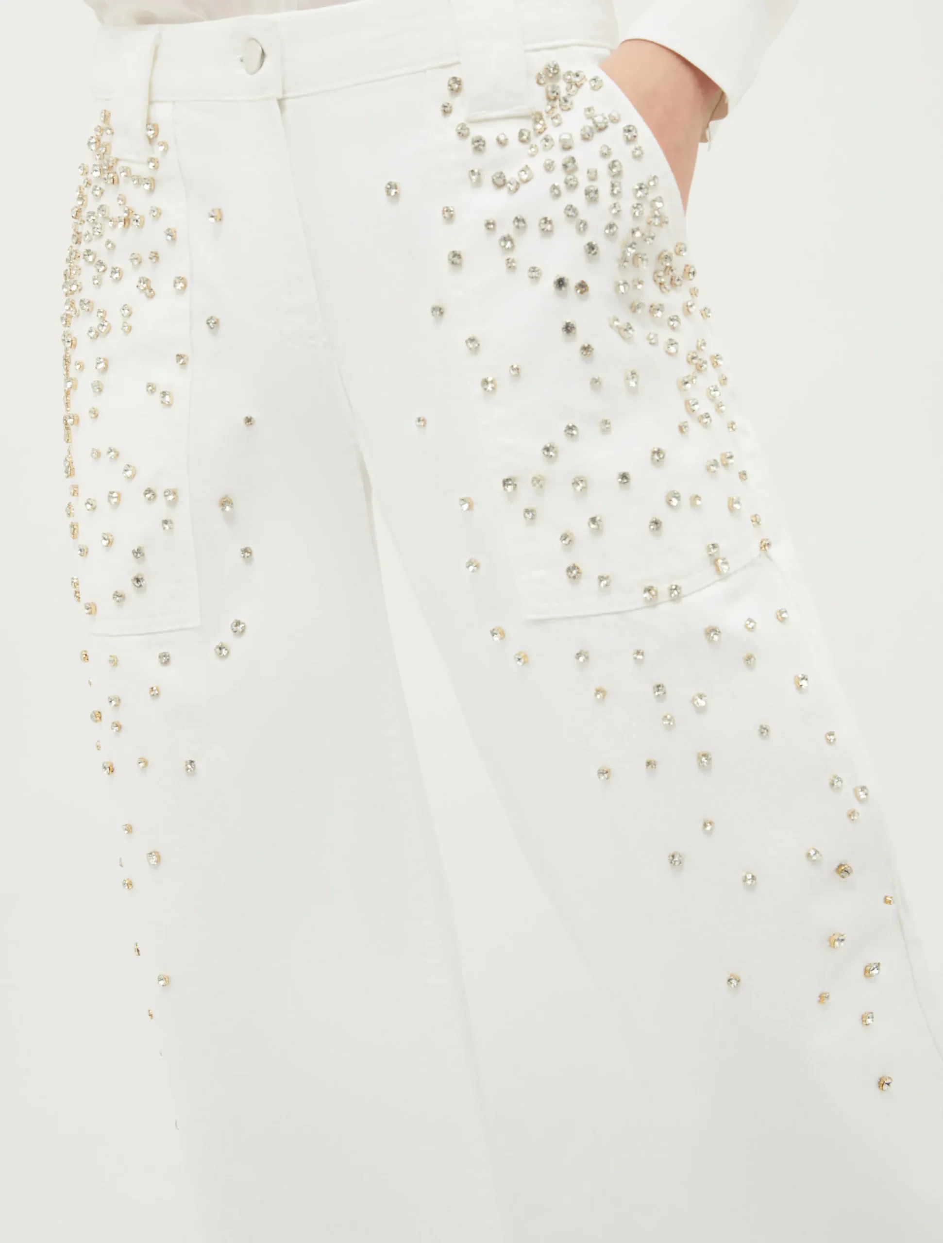 Rhinestone-embellished trousers