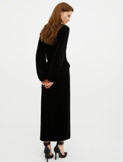 Rhinestone-embellished velvet dress